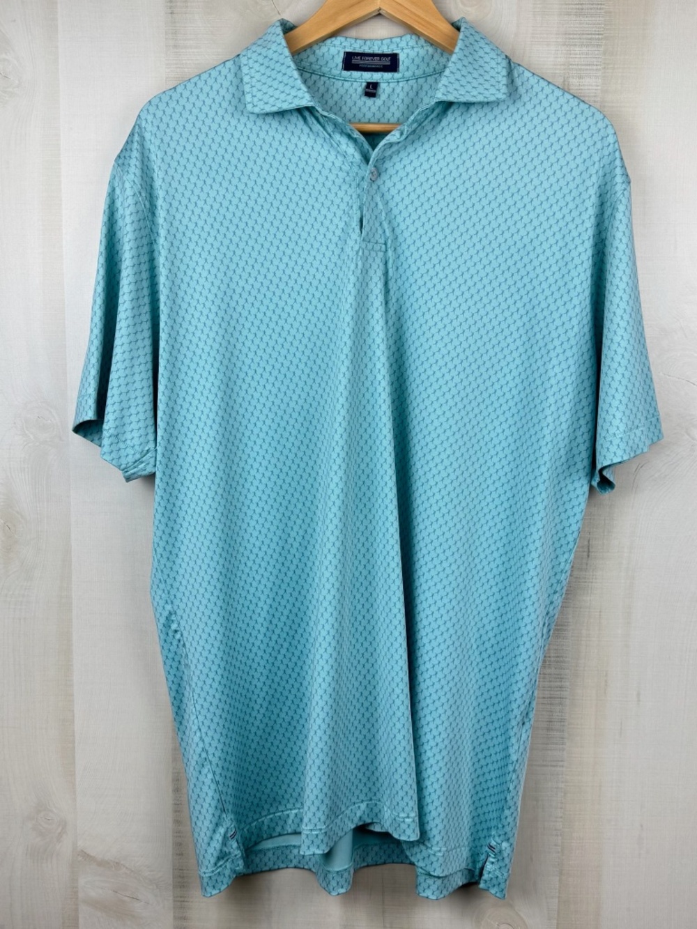 Live Forever Golf Performance Polo The Ringer Green Blue All Over Print Large